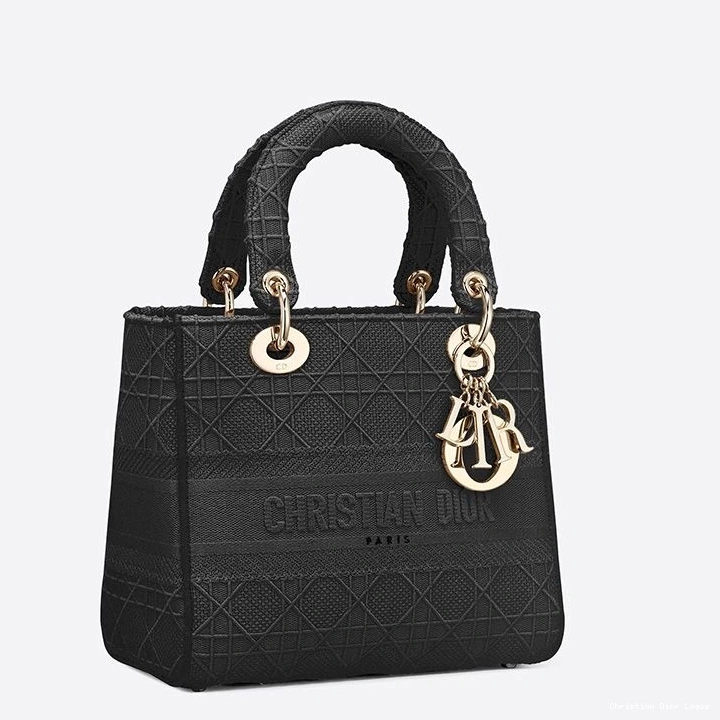 Cheap Black D-lite Cannage Lady Medium Canvas Bag Motif 0724 Luxury